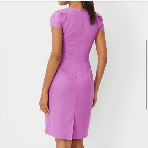 NWT Ann Taylor Petite Cap Sleeve Sheath Dress in beautiful lilac 8P - Picture 3 of 7
